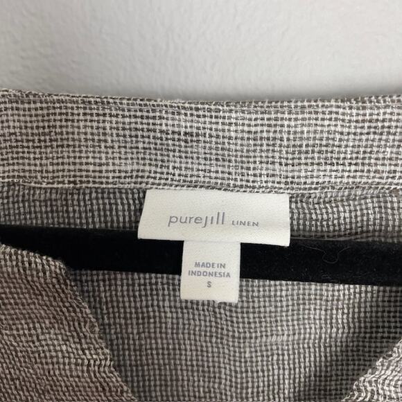 Pure Jill Linen V-Neck Tunic Top, 3/4 Sleeves, - Size Small - Picture 4 of 6